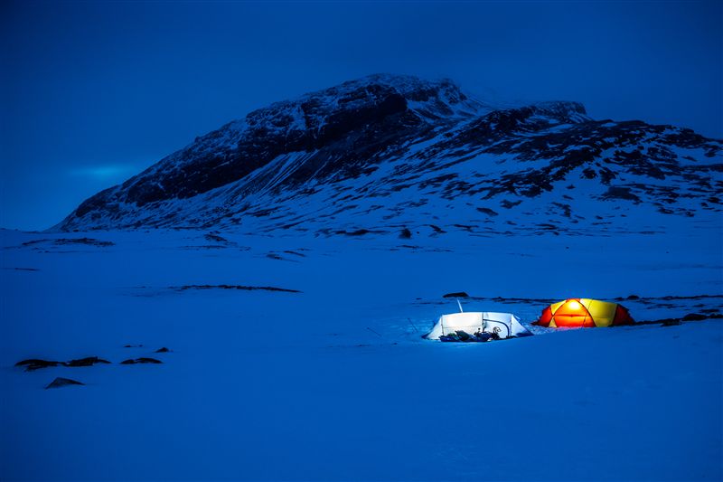 Abendidylle um Mitternacht bei minus 15 Grad